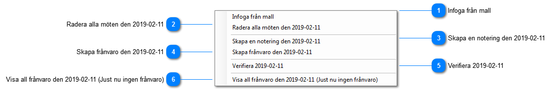 Högerklick på kalendern i planeringsfliken